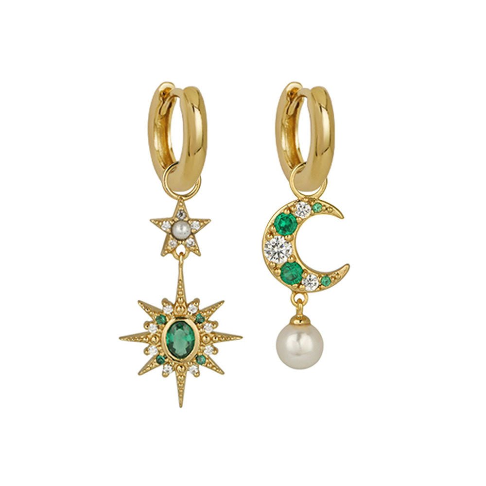 Amelia Scott Gold Luna Moon & Star Huggie Hoop Earrings - MococoAmelia ScottAS22SCE12/WEBEarrings