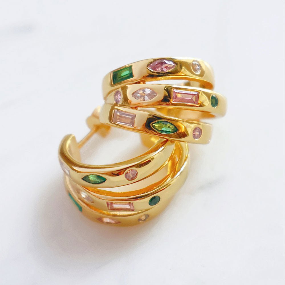 Amelia Scott Gold Mila Chunky Illusion Flamingo Hoop Earrings - MococoAmelia ScottAS22TRE38/WEBEarrings