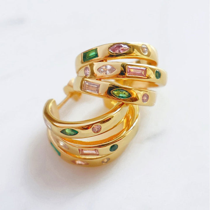 Amelia Scott Gold Mila Chunky Illusion Flamingo Hoop Earrings - MococoAmelia ScottAS22TRE38/WEBEarrings