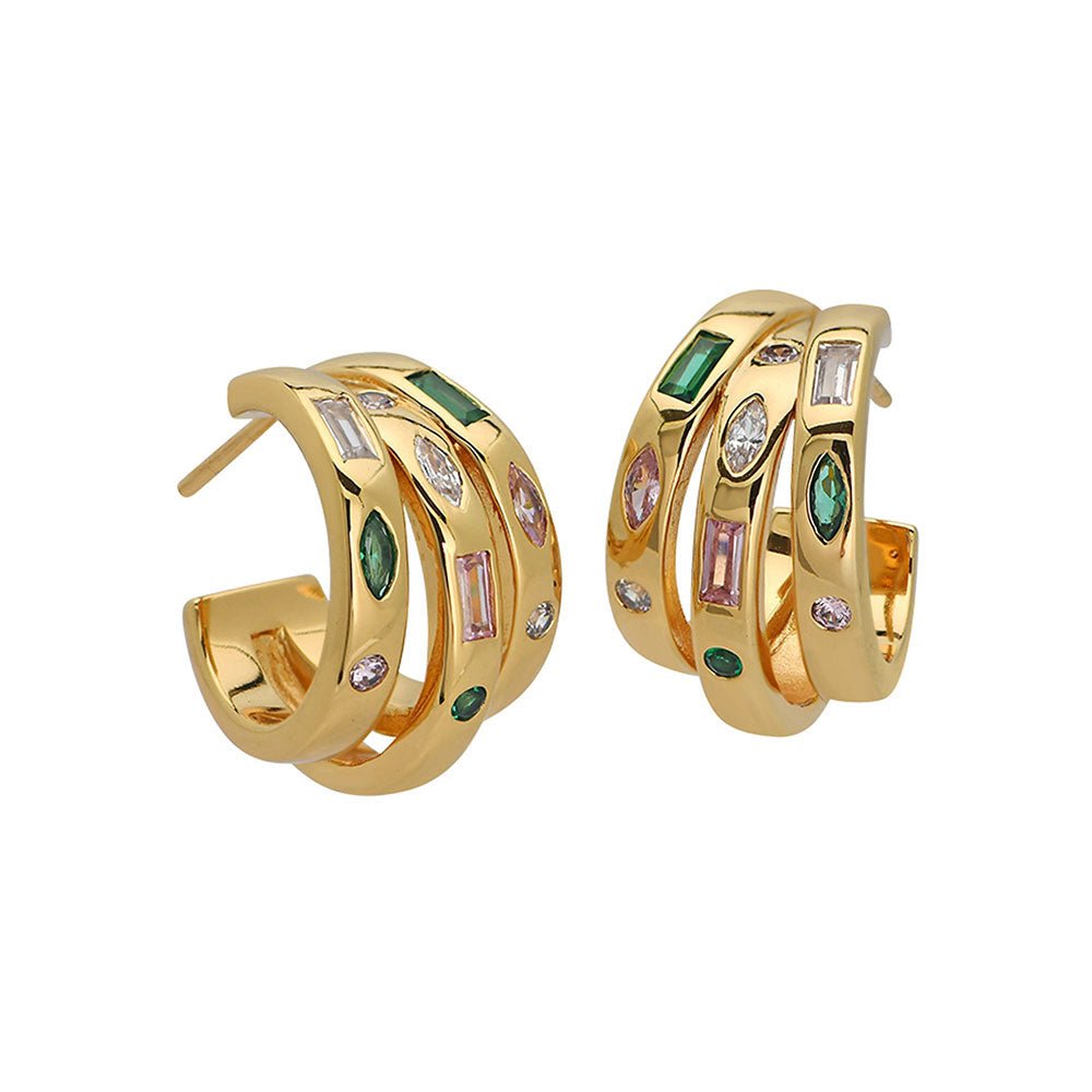 Amelia Scott Gold Mila Chunky Illusion Flamingo Hoop Earrings - MococoAmelia ScottAS22TRE38/WEBEarrings