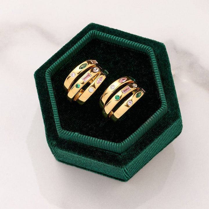Amelia Scott Gold Mila Chunky Illusion Flamingo Hoop Earrings - MococoAmelia ScottAS22TRE38/WEBEarrings