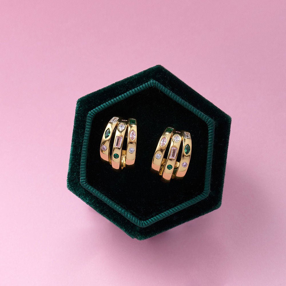 Amelia Scott Gold Mila Chunky Illusion Flamingo Hoop Earrings - MococoAmelia ScottAS22TRE38/WEBEarrings