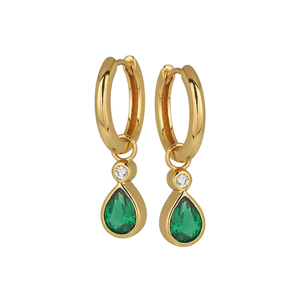 Amelia Scott Gold Sofia Emerald Green Hoop Earrings - MococoAmelia ScottAS22TRE01/WEBEarrings