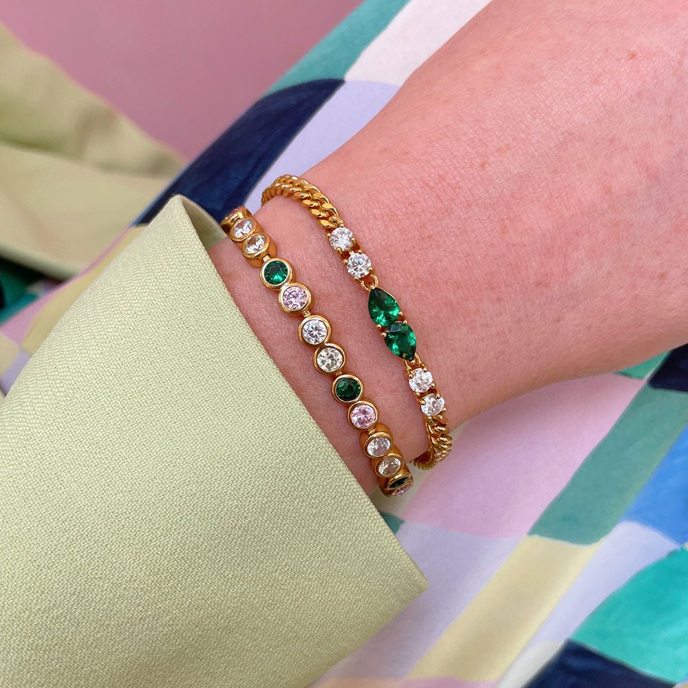Amelia Scott Gold Sofia Emerald Green Teardrop Bracelet - MococoAmelia ScottAS22TRB04/WEBBracelets