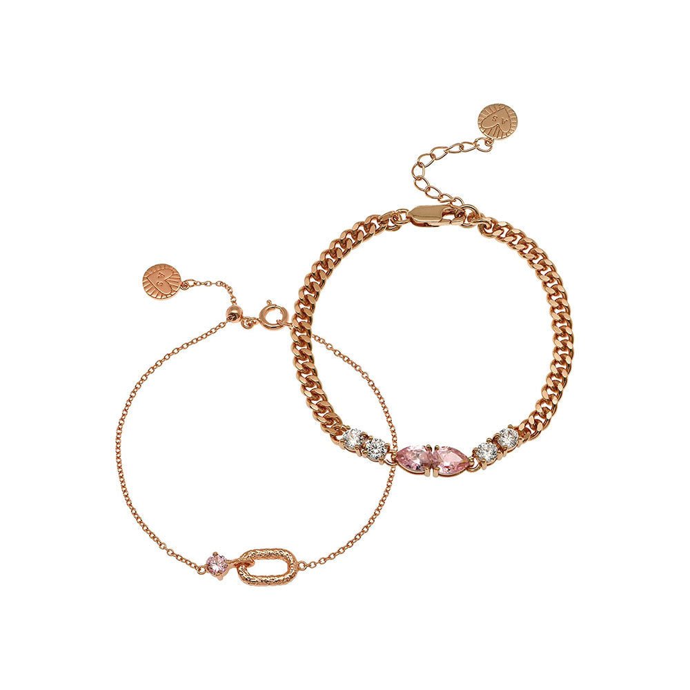 Amelia Scott Rose Gold Amelia + Sofia Blush Pink Bracelet - MococoAmelia ScottSTACKINGSET11/WEBBracelets
