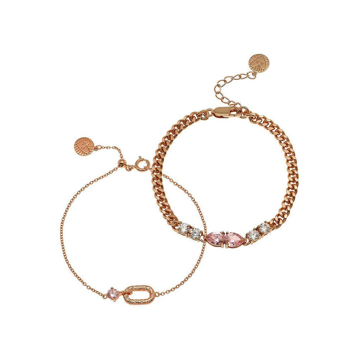 Amelia Scott Rose Gold Amelia + Sofia Blush Pink Bracelet - MococoAmelia ScottSTACKINGSET11/WEBBracelets