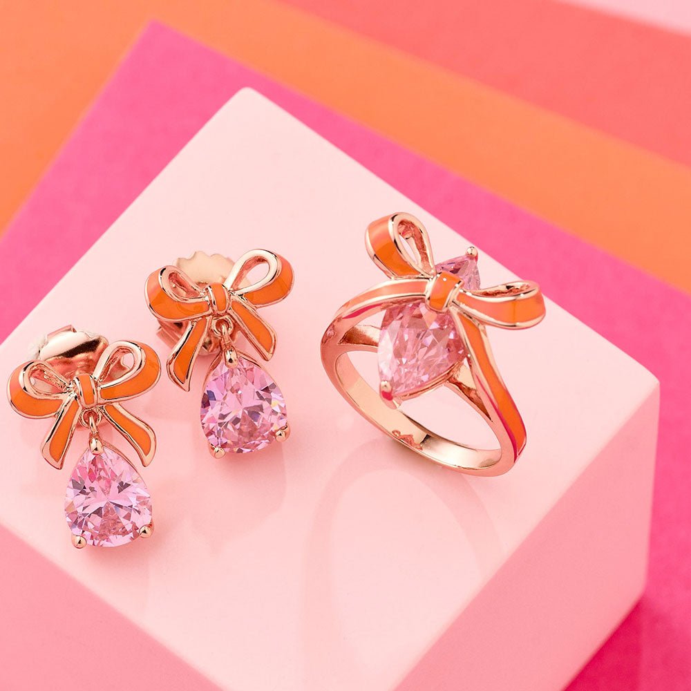 Amelia Scott Rose Gold Bow Blush Pink Earrings - MococoAmelia ScottAS22TRE30/WEBEarrings