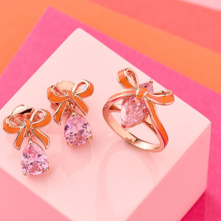 Amelia Scott Rose Gold Bow Blush Pink Earrings - MococoAmelia ScottAS22TRE30/WEBEarrings