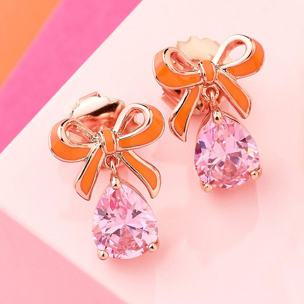 Amelia Scott Rose Gold Bow Blush Pink Earrings - MococoAmelia ScottAS22TRE30/WEBEarrings