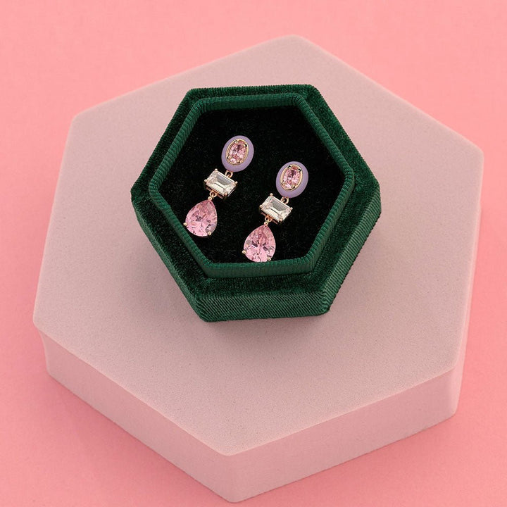 Amelia Scott Rose Gold Frida Enamel Drop Lilac & Pink Earrings - MococoAmelia ScottAS22TRE16/WEBEarrings
