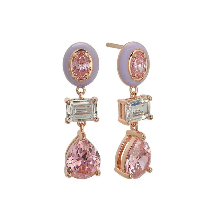 Amelia Scott Rose Gold Frida Enamel Drop Lilac & Pink Earrings - MococoAmelia ScottAS22TRE16/WEBEarrings