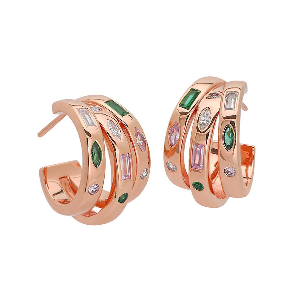 Amelia Scott Rose Gold Mila Chunky Illusion Flamingo Hoop Earrings - MococoAmelia ScottAS22TRE51/WEBEarrings