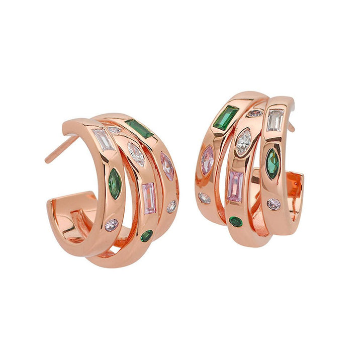 Amelia Scott Rose Gold Mila Chunky Illusion Flamingo Hoop Earrings - MococoAmelia ScottAS22TRE51/WEBEarrings