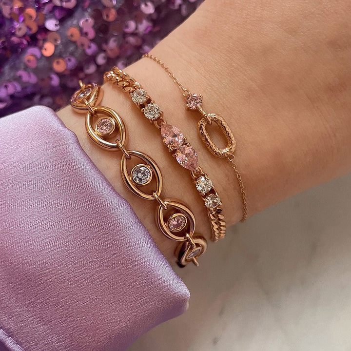 Amelia Scott Rose Gold Sofia Pink Teardrop Bracelet - MococoAmelia ScottAS22TRB05/WEBBracelets