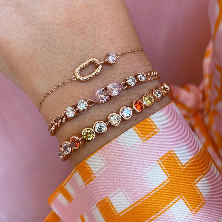 Amelia Scott Rose Gold Sofia Pink Teardrop Bracelet - MococoAmelia ScottAS22TRB05/WEBBracelets