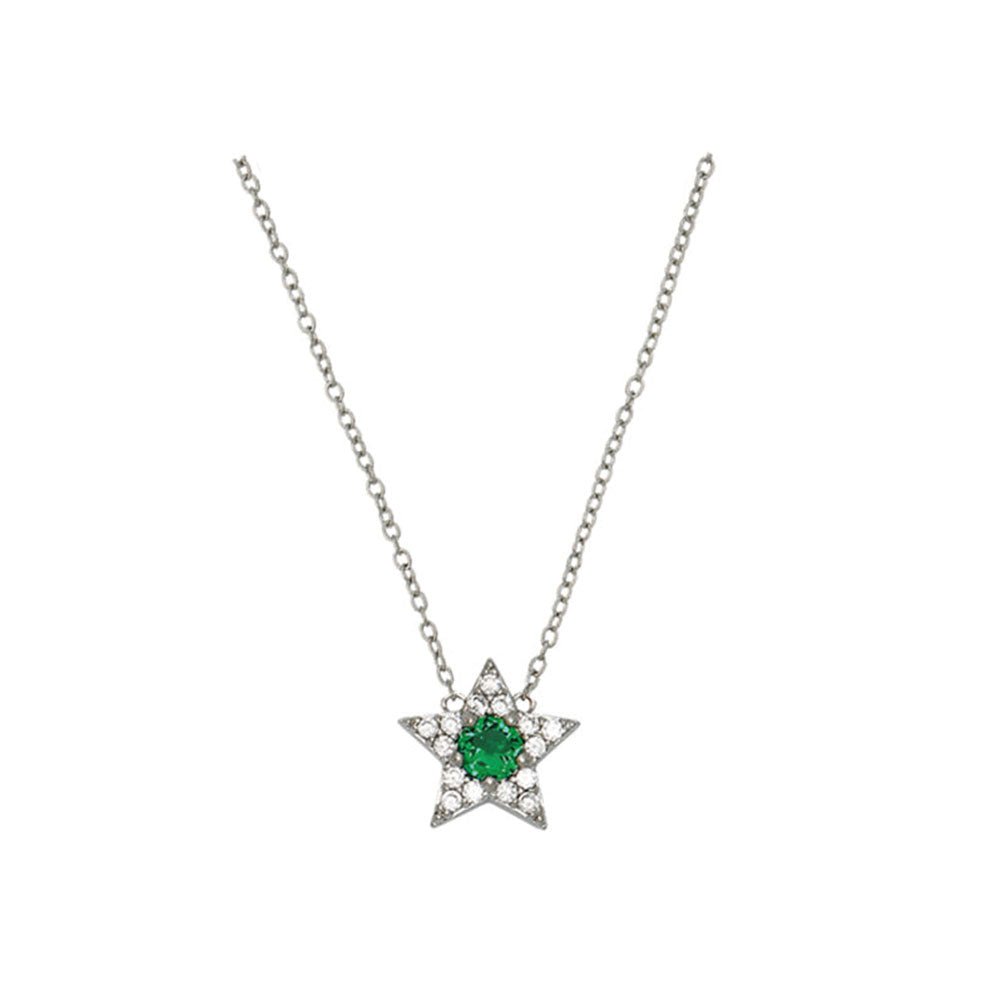 Amelia Scott Silver Celeste Cluster Moon Emerald Green Star Necklace - MococoAmelia ScottAS22SGN09/WEBNecklace