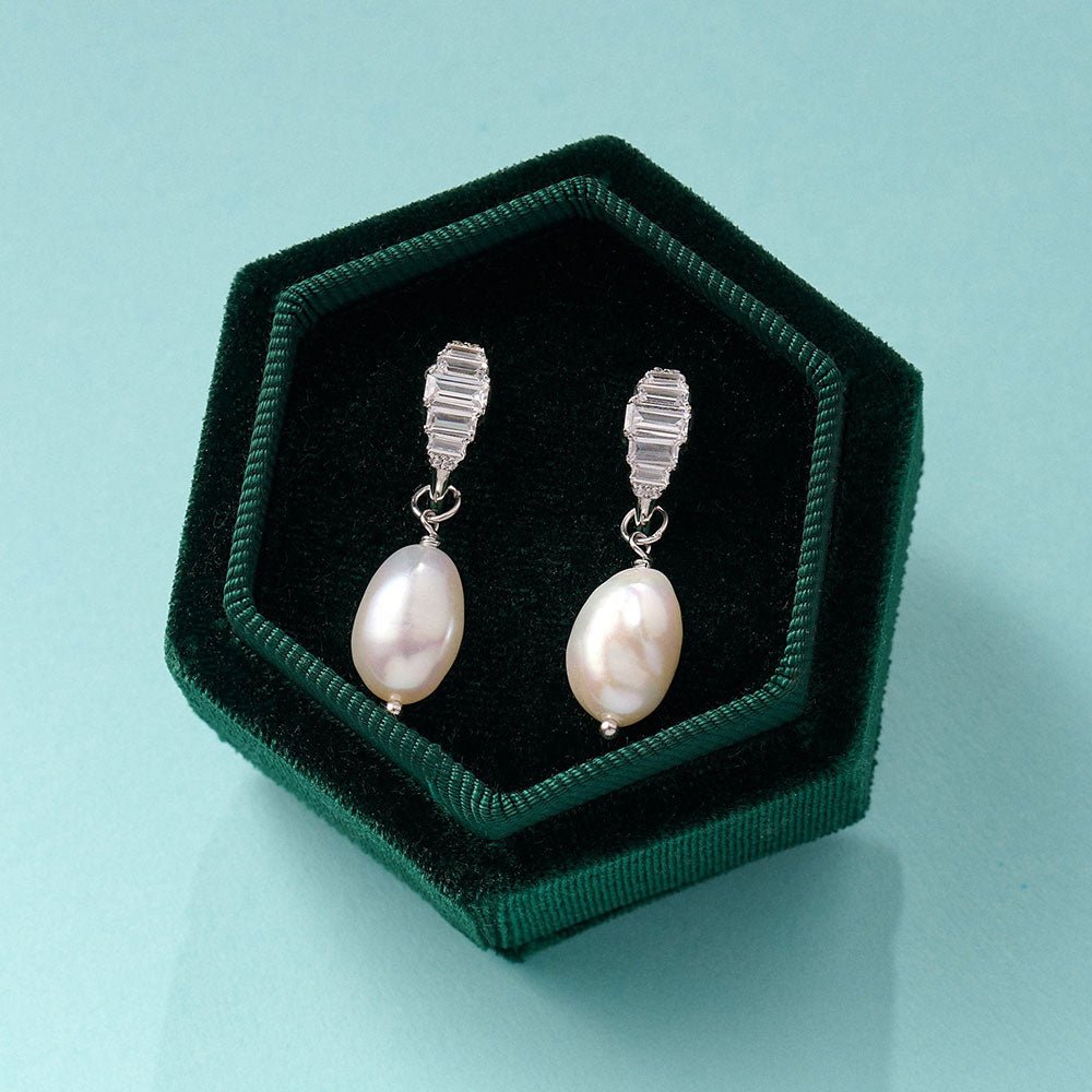 Amelia Scott Silver Isla Art Deco Baroque Pearl Hoop Earrings - MococoAmelia ScottAS22TRE49/WEBEarrings