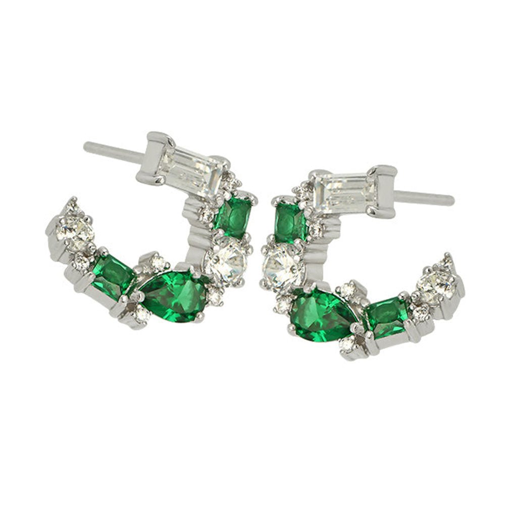 Amelia Scott Silver Lottie Cluster Emerald Green Earrings - MococoAmelia ScottAS22TRE13/WEBEarrings