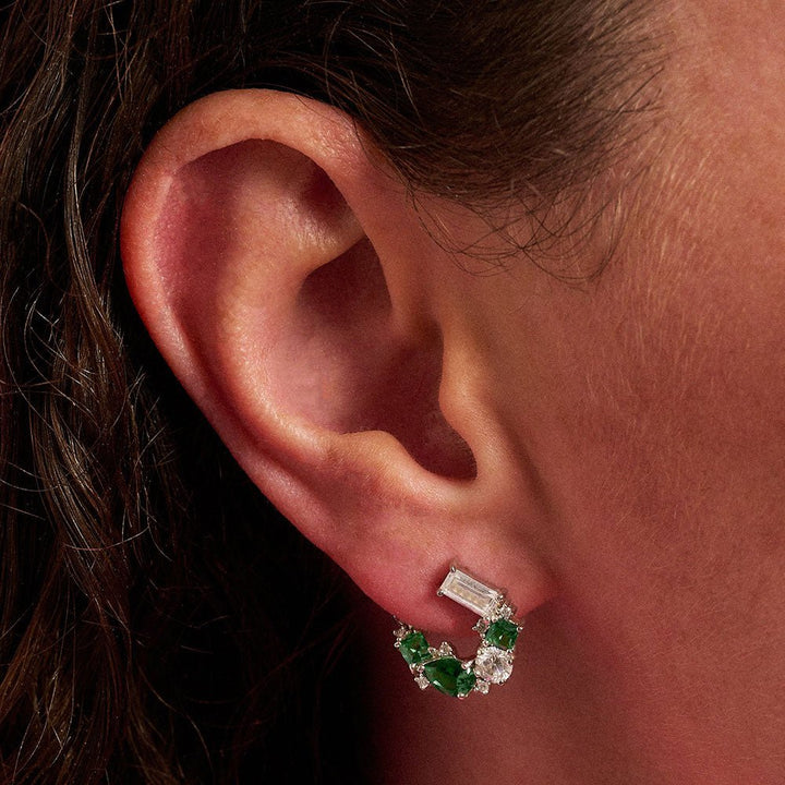 Amelia Scott Silver Lottie Cluster Emerald Green Earrings - MococoAmelia ScottAS22TRE13/WEBEarrings