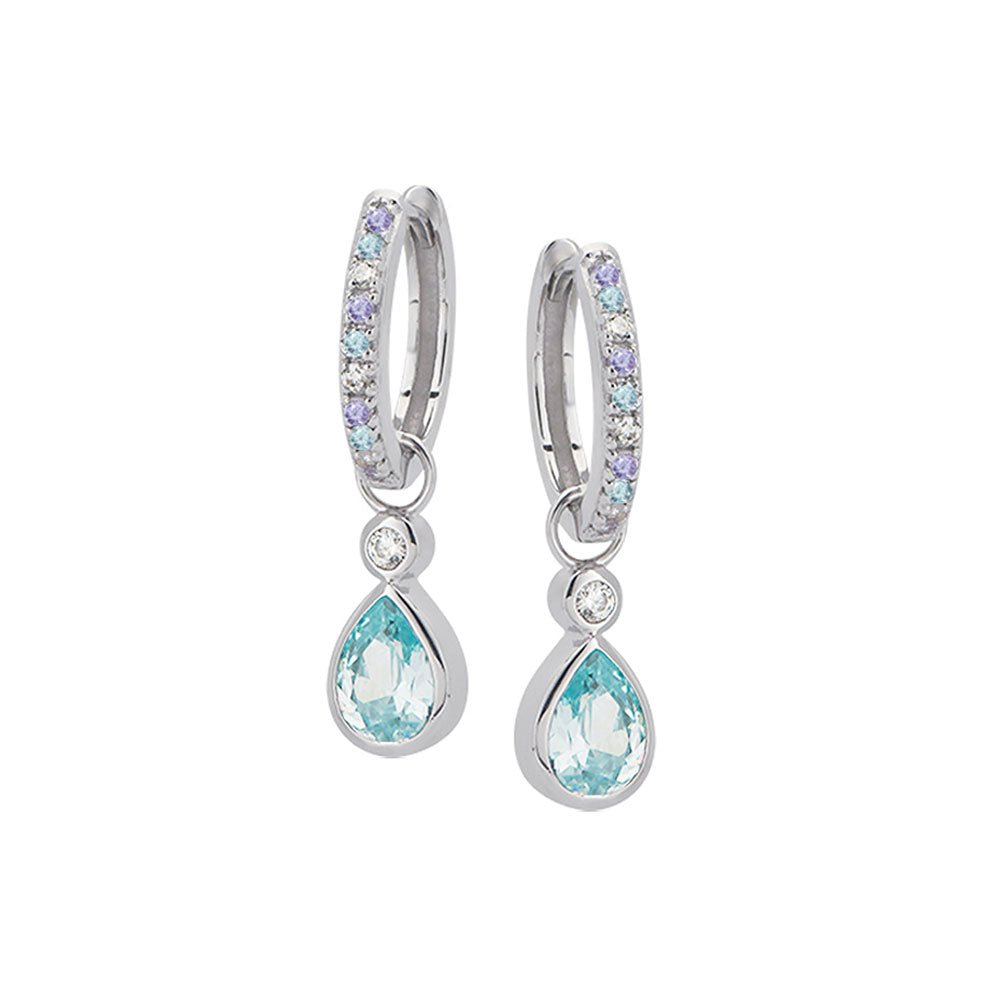 Amelia Scott Silver Sofia Aquamarine & Lilac Hoop Earrings - MococoAmelia ScottAS22TRE43/WEBEarrings