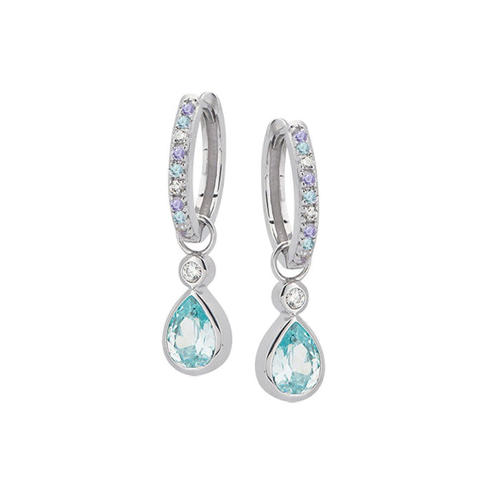 Amelia Scott Silver Sofia Aquamarine & Lilac Hoop Earrings - MococoAmelia ScottAS22TRE43/WEBEarrings