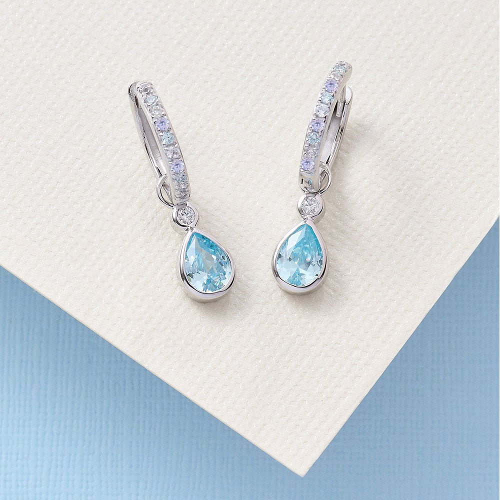 Amelia Scott Silver Sofia Aquamarine & Lilac Hoop Earrings - MococoAmelia ScottAS22TRE43/WEBEarrings