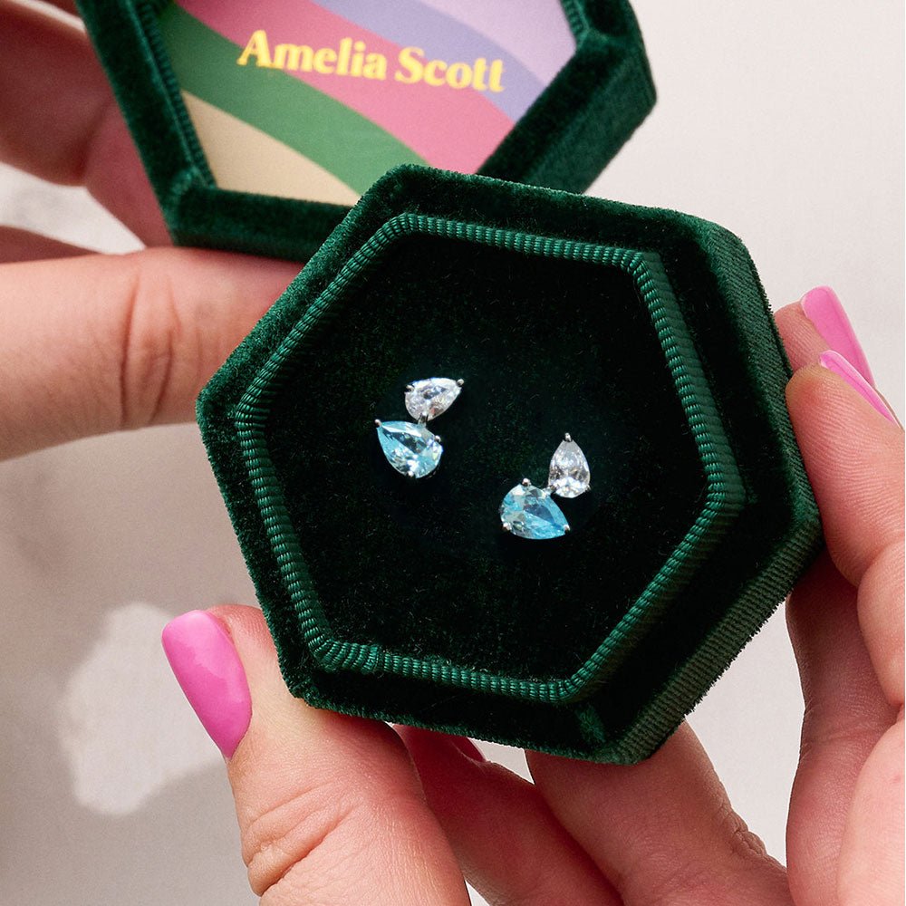 Amelia Scott Silver Sofia Aquamarine Stud Earrings - MococoAmelia ScottAS22TRE42/WEBEarrings
