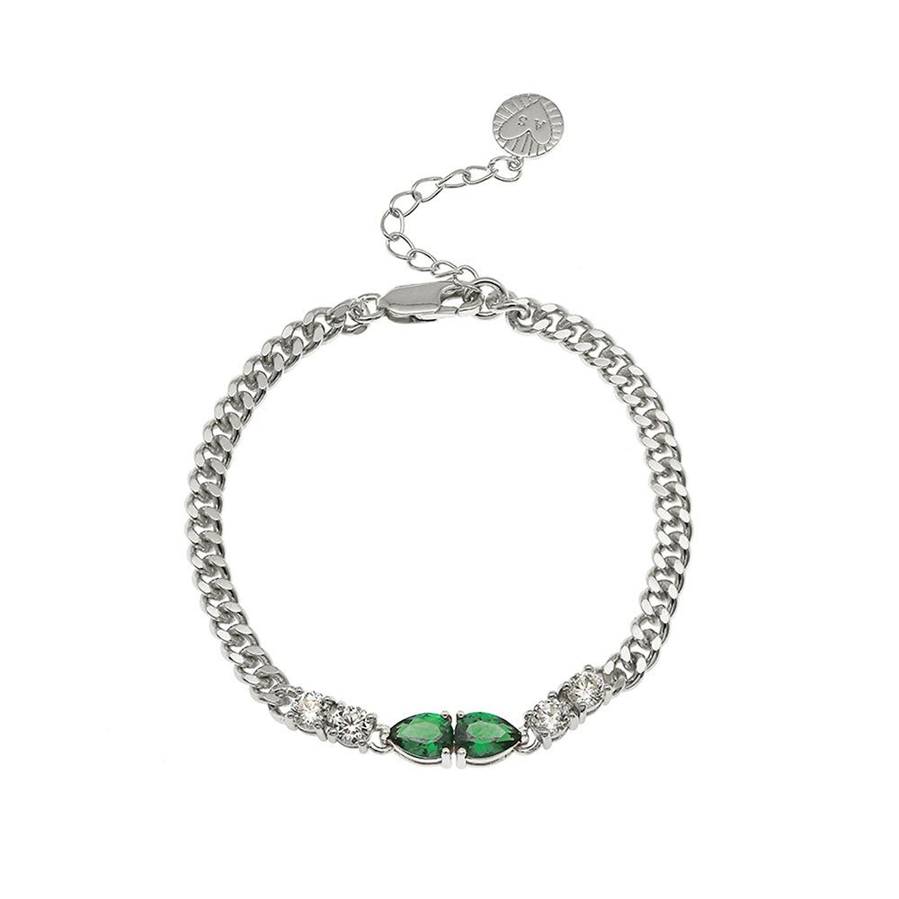 Amelia Scott Silver Sofia Emerald Green Teardrop Bracelet - MococoAmelia ScottAS22TRB15/WEBBracelets