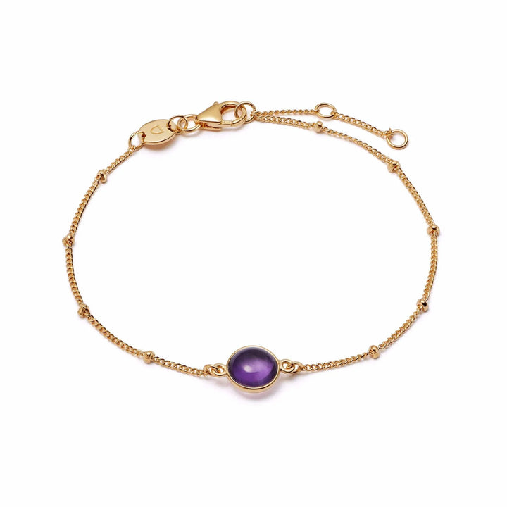 Daisy London 18ct Gold Plate Amethyst Healing Stone Bracelet