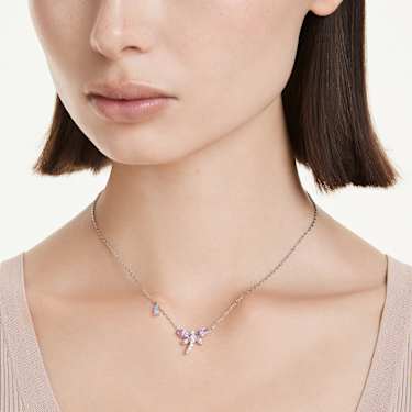 Swarovski Ariana Grande Dragonfly Pendant Multicoloured Rhodium Plated