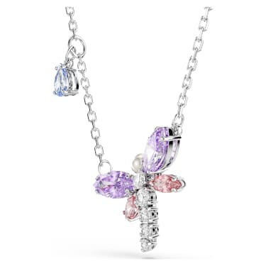 Swarovski Ariana Grande Dragonfly Pendant Multicoloured Rhodium Plated