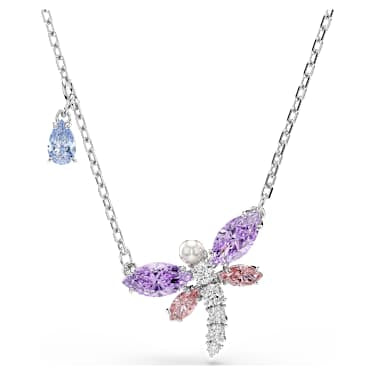 Swarovski Ariana Grande Dragonfly Pendant Multicoloured Rhodium Plated