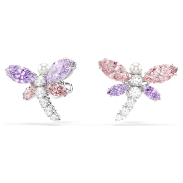 Ariana Grande x Swarovski Dragonfly Stud Earrings Multicoloured Rhodium Plated