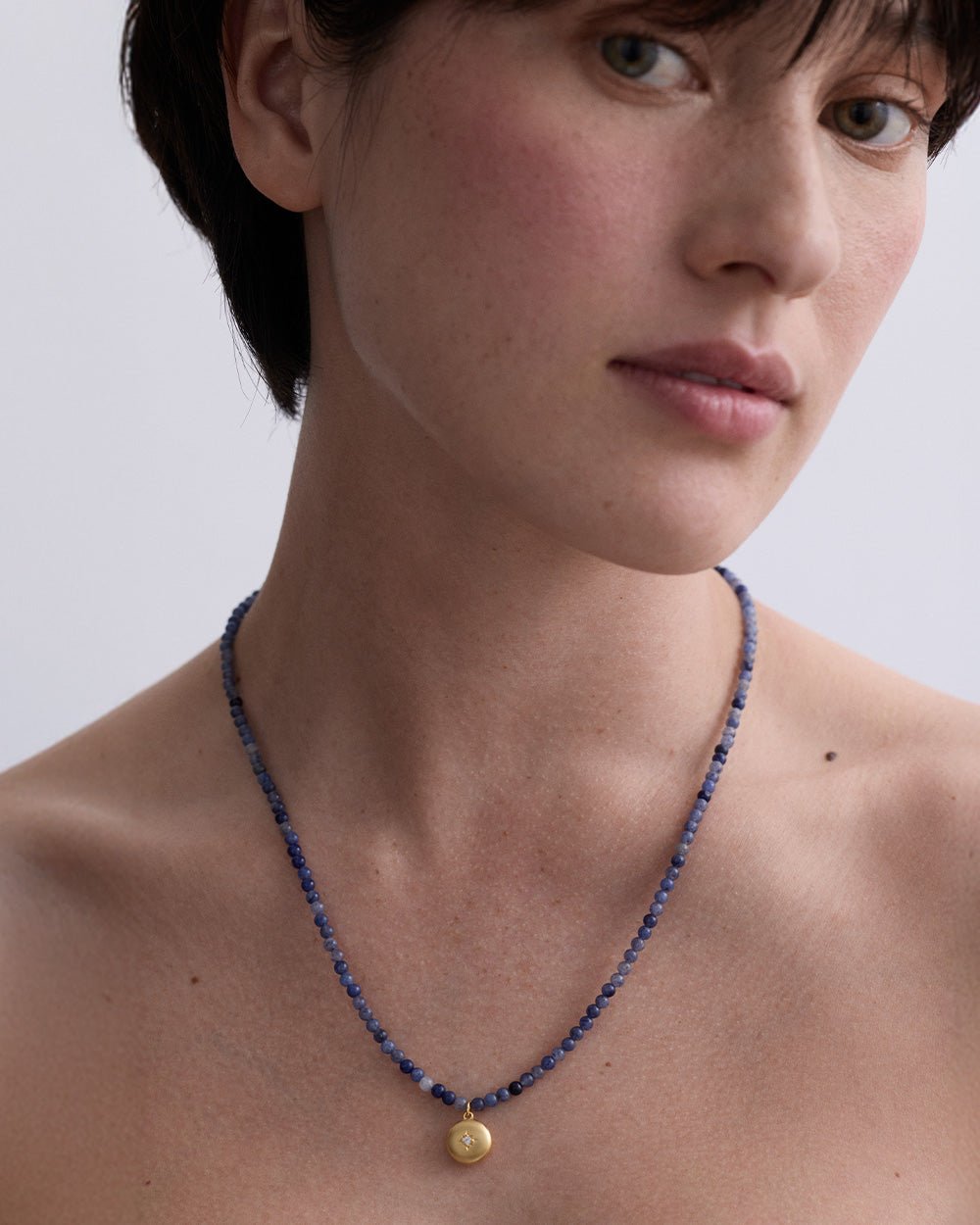 Astley Clarke Blue Aventurine Gold Mini Locket Necklace - MococoAstley Clarke63082YBEN