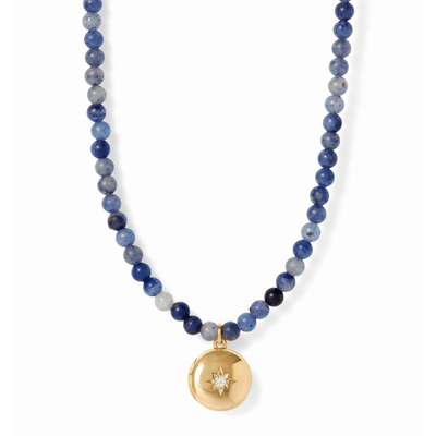 Astley Clarke Blue Aventurine Gold Mini Locket Necklace - MococoAstley Clarke63082YBEN