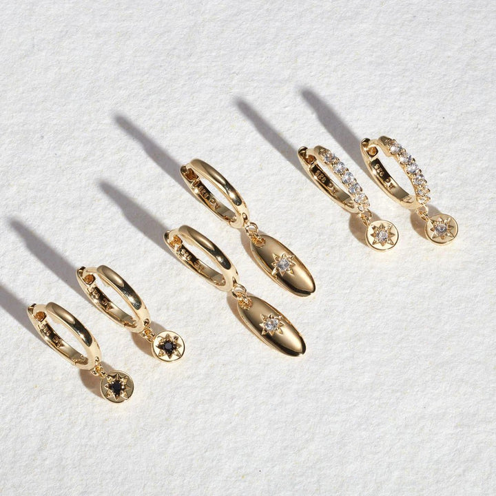 Astley Clarke Celestial Drop Hoop Earrings - Gold Vermeil &amp; Pavé White Sapphires - MococoAstley Clarke50027YNOEOSEarrings