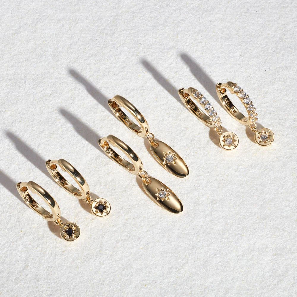 Astley Clarke Celestial Drop Hoop Earrings - Gold Vermeil & Pavé White Sapphires - MococoAstley Clarke50027YNOEOSEarrings
