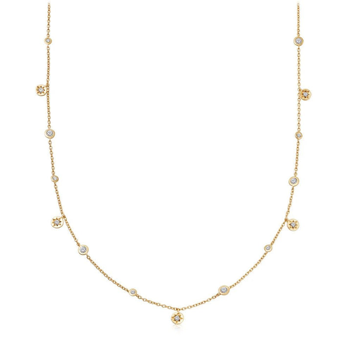 Astley Clarke Celestial Station Necklace - White Sapphire & Gold Vermeil/Sterling Silver - MococoAstley Clarke50037YNONOSNecklace