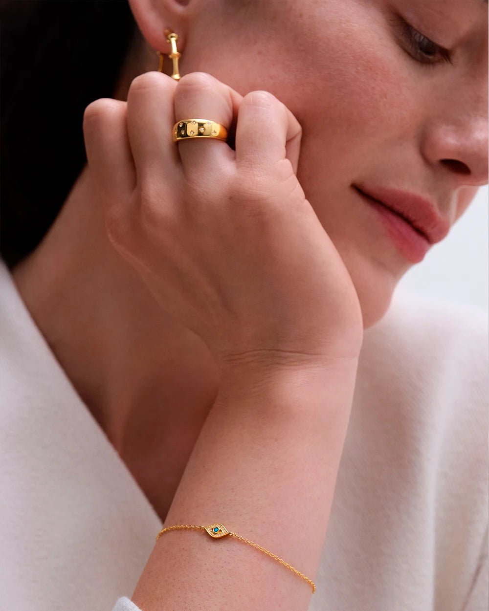 Astley Clarke Evil Eye Chain Bracelet - Gold Vermeil, Turquoise & Sapphire - MococoAstley Clarke51314YNOBOSBracelet