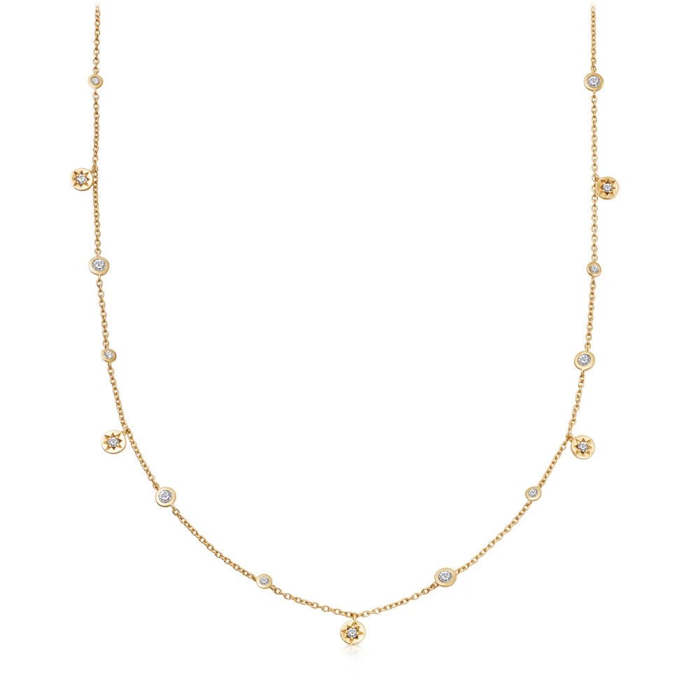 Astley Clarke Gold Celestial Station Necklace with White Sapphire - MococoAstley Clarke50037YNONOSNecklace
