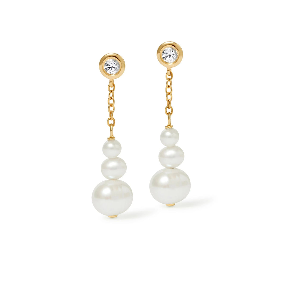 Astley Clarke Gold Freshwater Pearl & Sapphire Chain Stud Earrings - MococoAstley Clarke61031YWTEOSEarrings