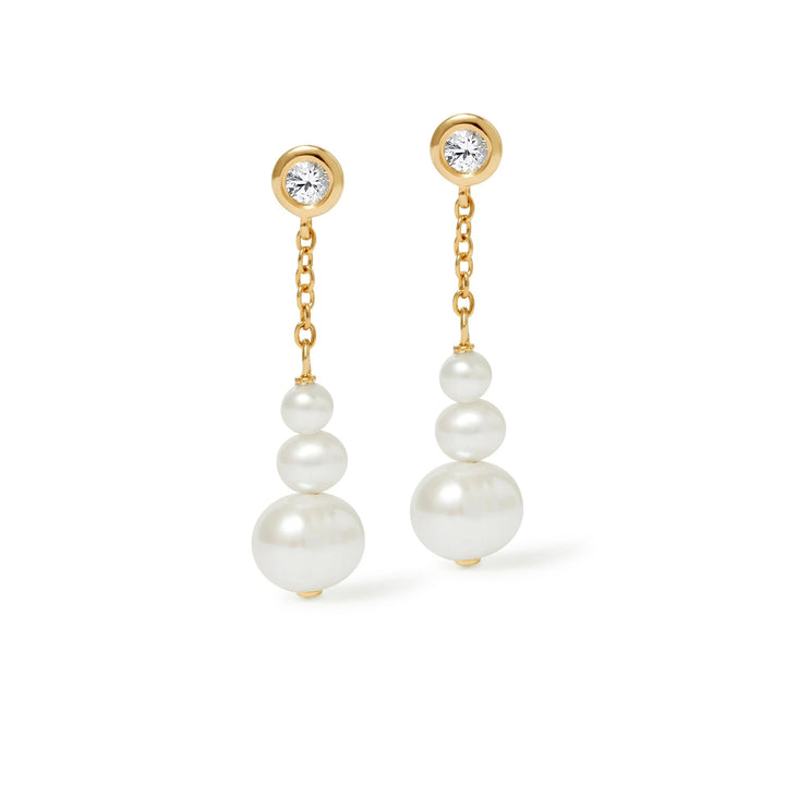 Astley Clarke Gold Freshwater Pearl &amp; Sapphire Chain Stud Earrings - MococoAstley Clarke61031YWTEOSEarrings
