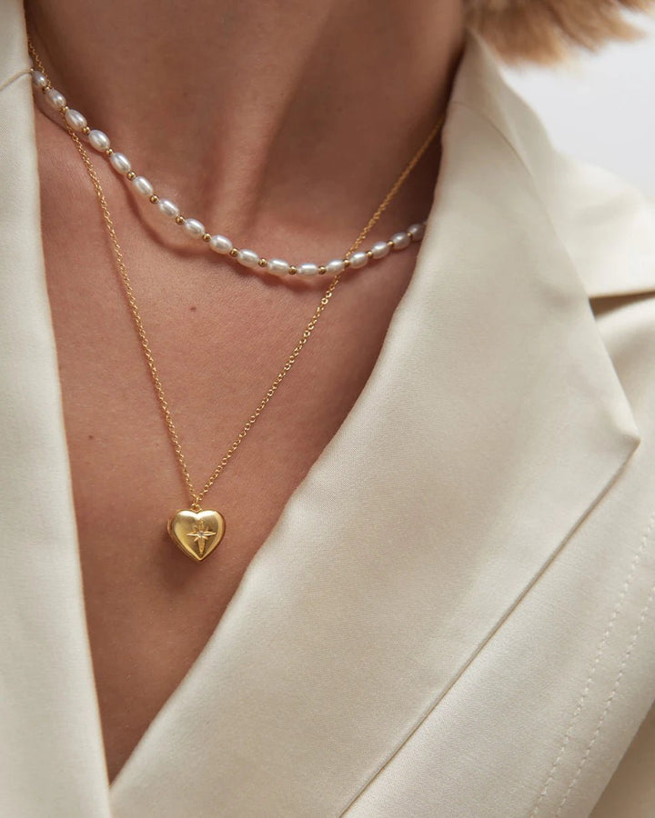 Astley Clarke Gold Mini Heart Locket Necklace - Personalized - MococoAstley Clarke60073YNONOSNecklace