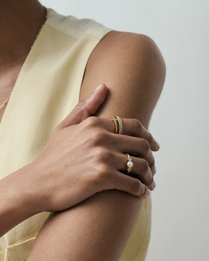 Astley Clarke Gold Pearl and Sapphire Ring - MococoAstley Clarke61034YWTR60Ring