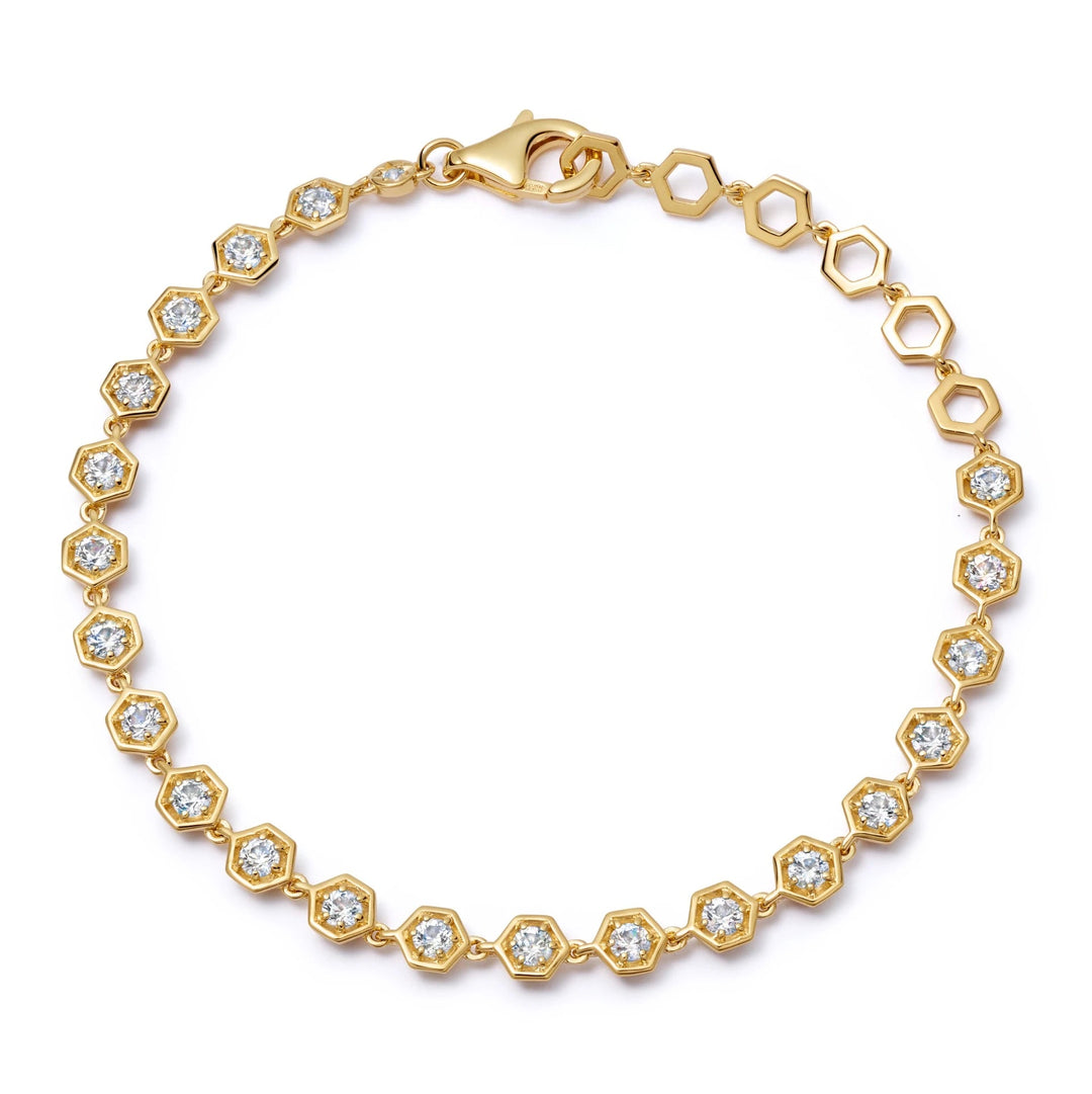 Astley Clarke Gold Vermeil Art Deco White Sapphire Tennis Bracelet - MococoAstley Clarke48008YNOBOSBracelet