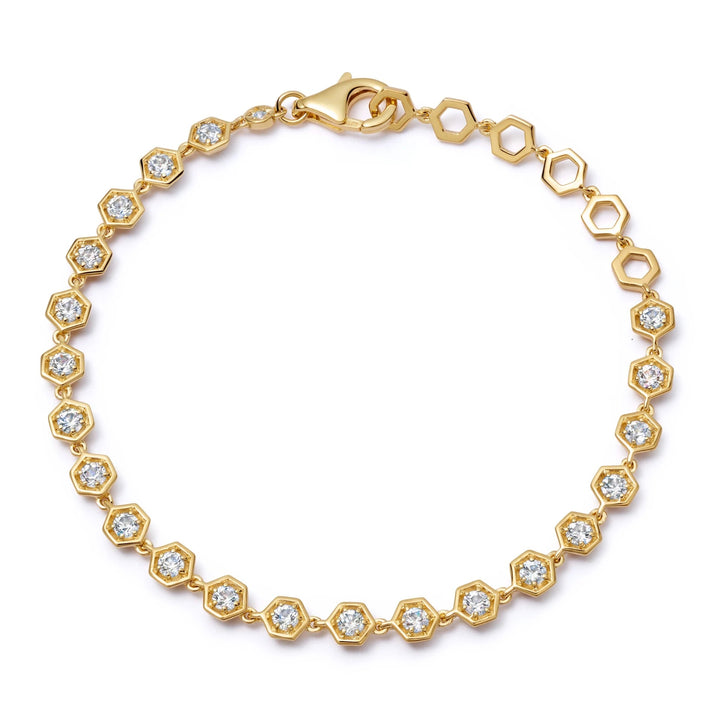 Astley Clarke Gold Vermeil Art Deco White Sapphire Tennis Bracelet - MococoAstley Clarke48008YNOBOSBracelet