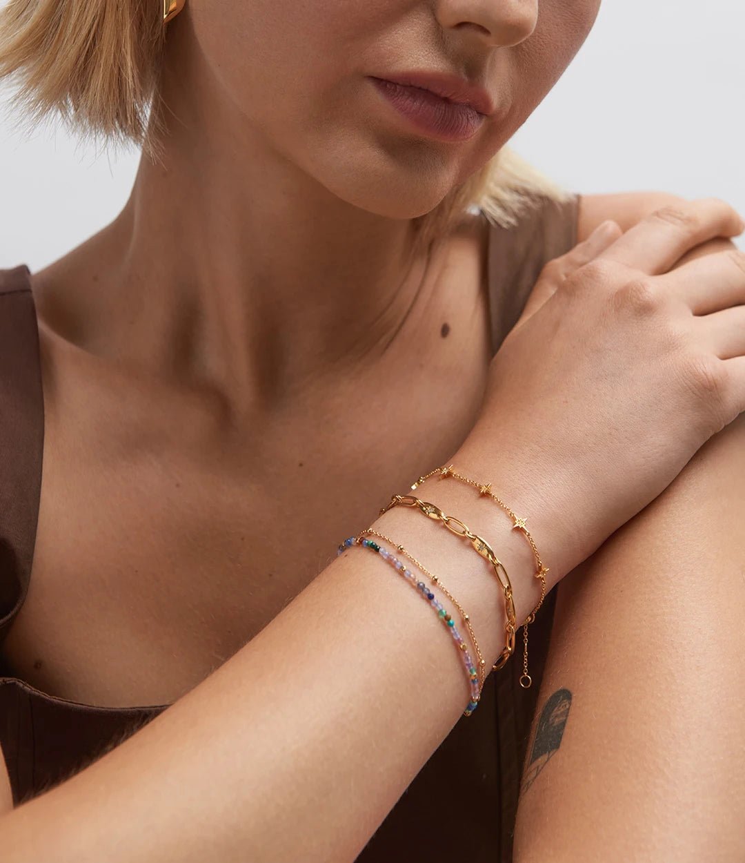 Astley Clarke Gold Vermeil Biography Bracelet - Select Your Gemstone Stack - MococoAstley Clarke58037YWTBOSBracelets