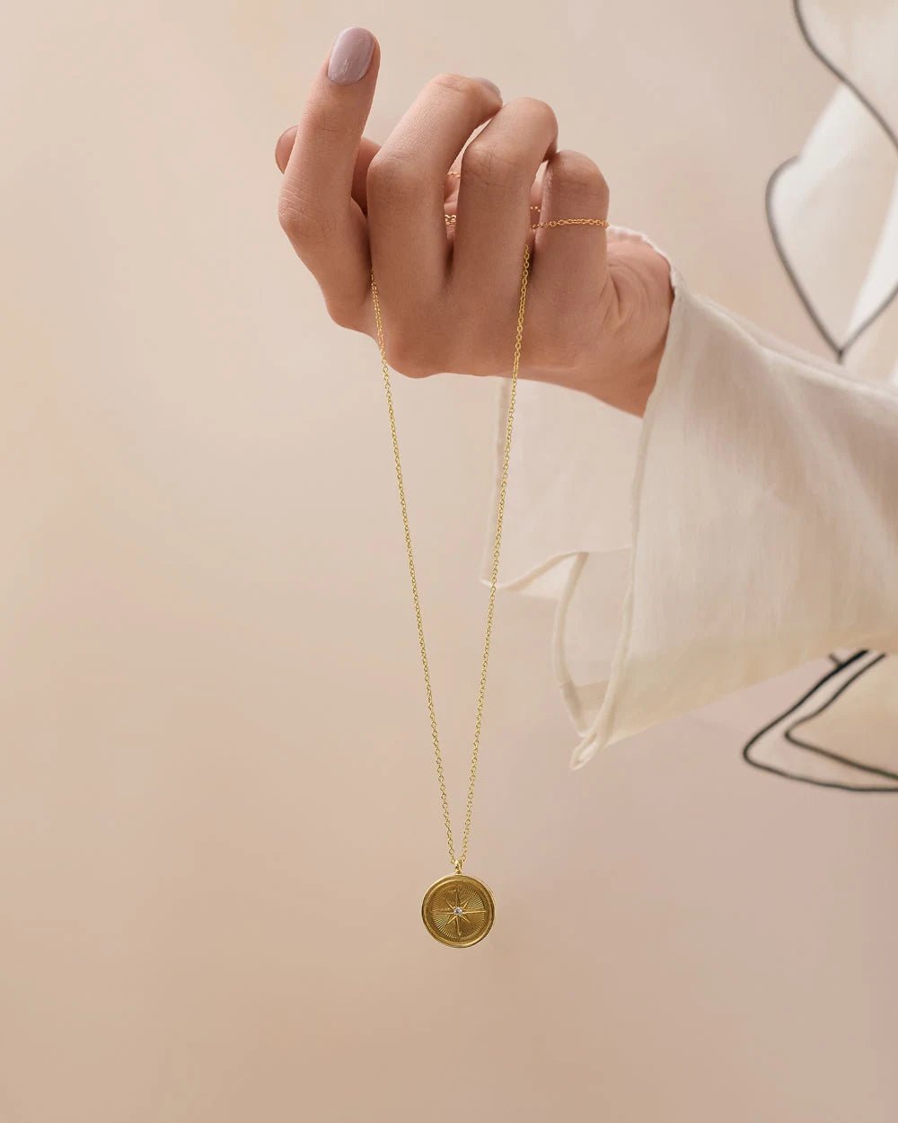 Astley Clarke Gold Vermeil Celestial Compass Locket Necklace - MococoAstley Clarke42064YNONOSNecklaces