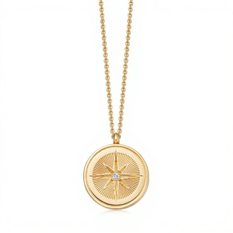 Astley Clarke Gold Vermeil Celestial Compass Locket Necklace - MococoAstley Clarke42064YNONOSNecklace
