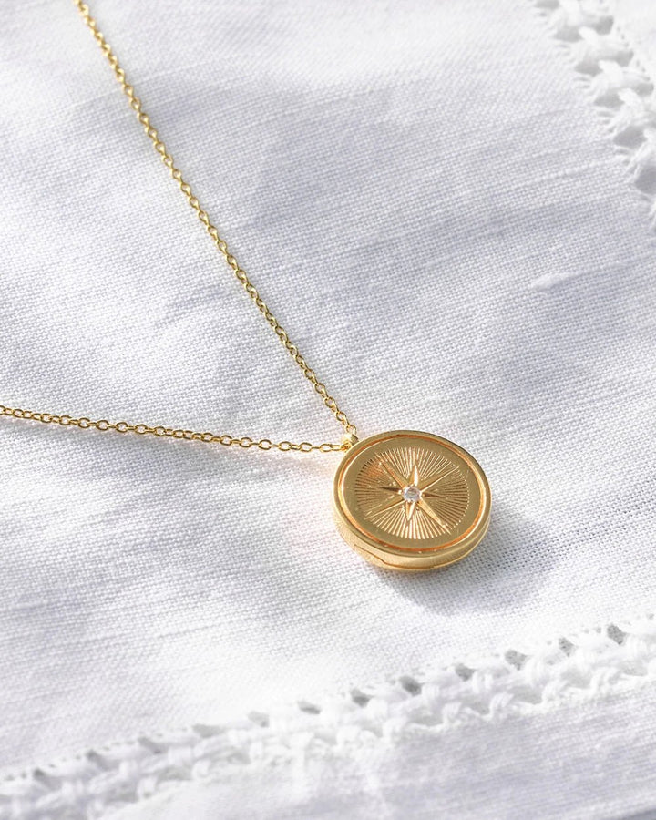 Astley Clarke Gold Vermeil Celestial Compass Locket Necklace - MococoAstley Clarke42064YNONOSNecklace